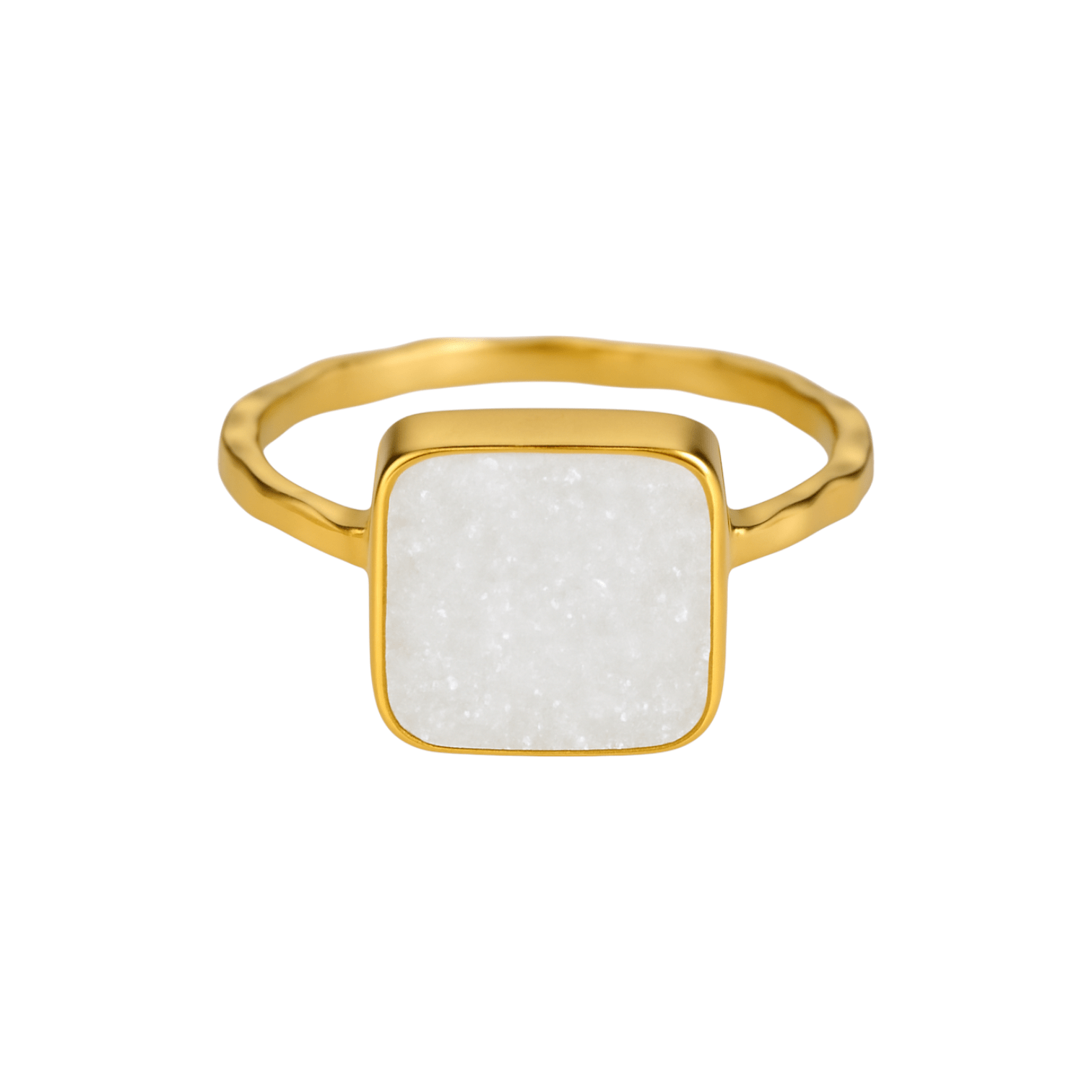 White Druzy | Bezel Ring - Bara Boheme