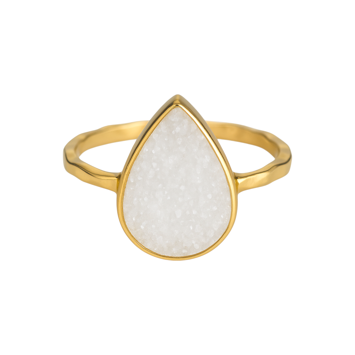White Druzy | Bezel Ring