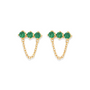 Tish | Emerald Chain Stud Earrings