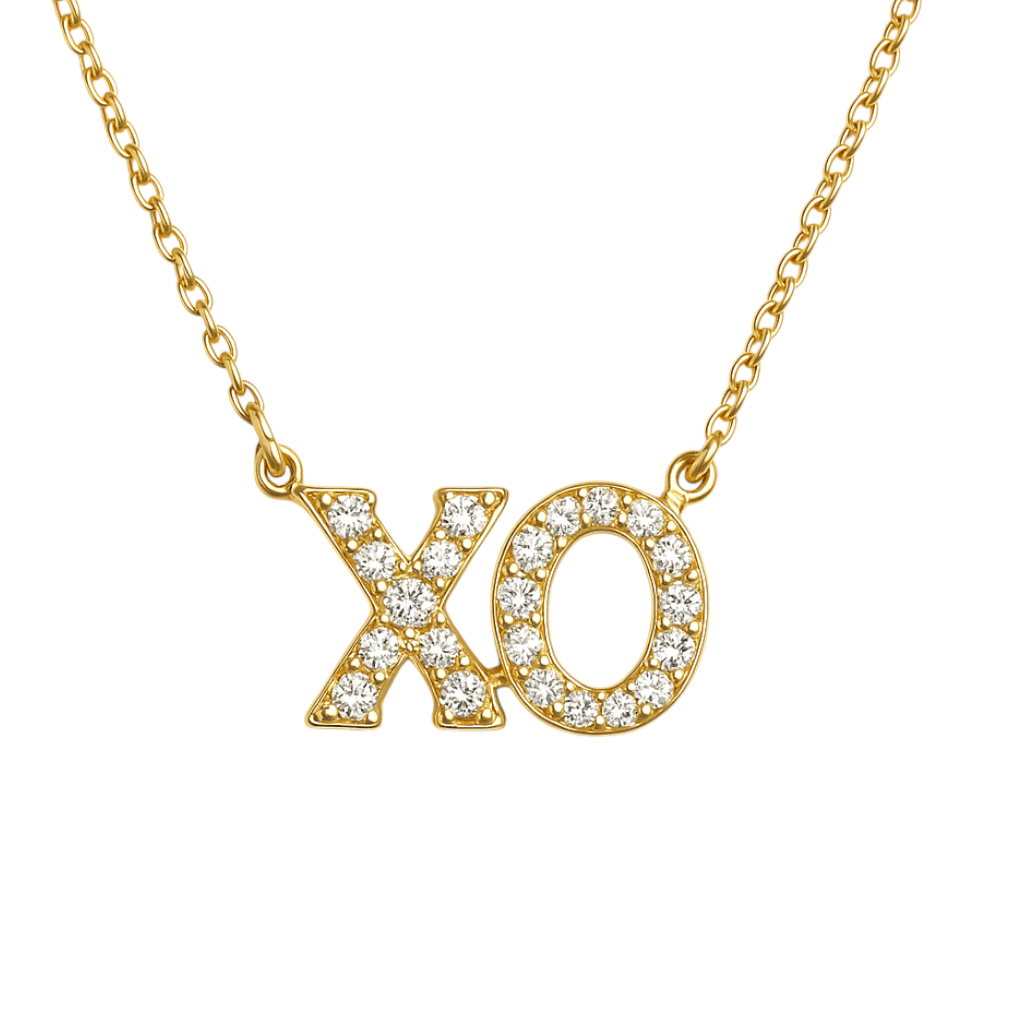 XO | Pave Gold Plated Necklace - Bara Boheme