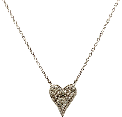 Heart CZ Small 3D Necklace