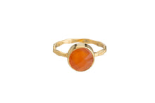 CARNELIAN Semi-Precious Stone Bezel Ring (Round/Square/Teardrop)