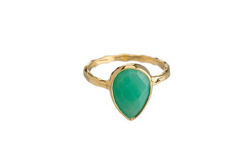 CHRYSOPRASE Semi-Precious Stone Bezel Ring (Round/Square/Teardrop)