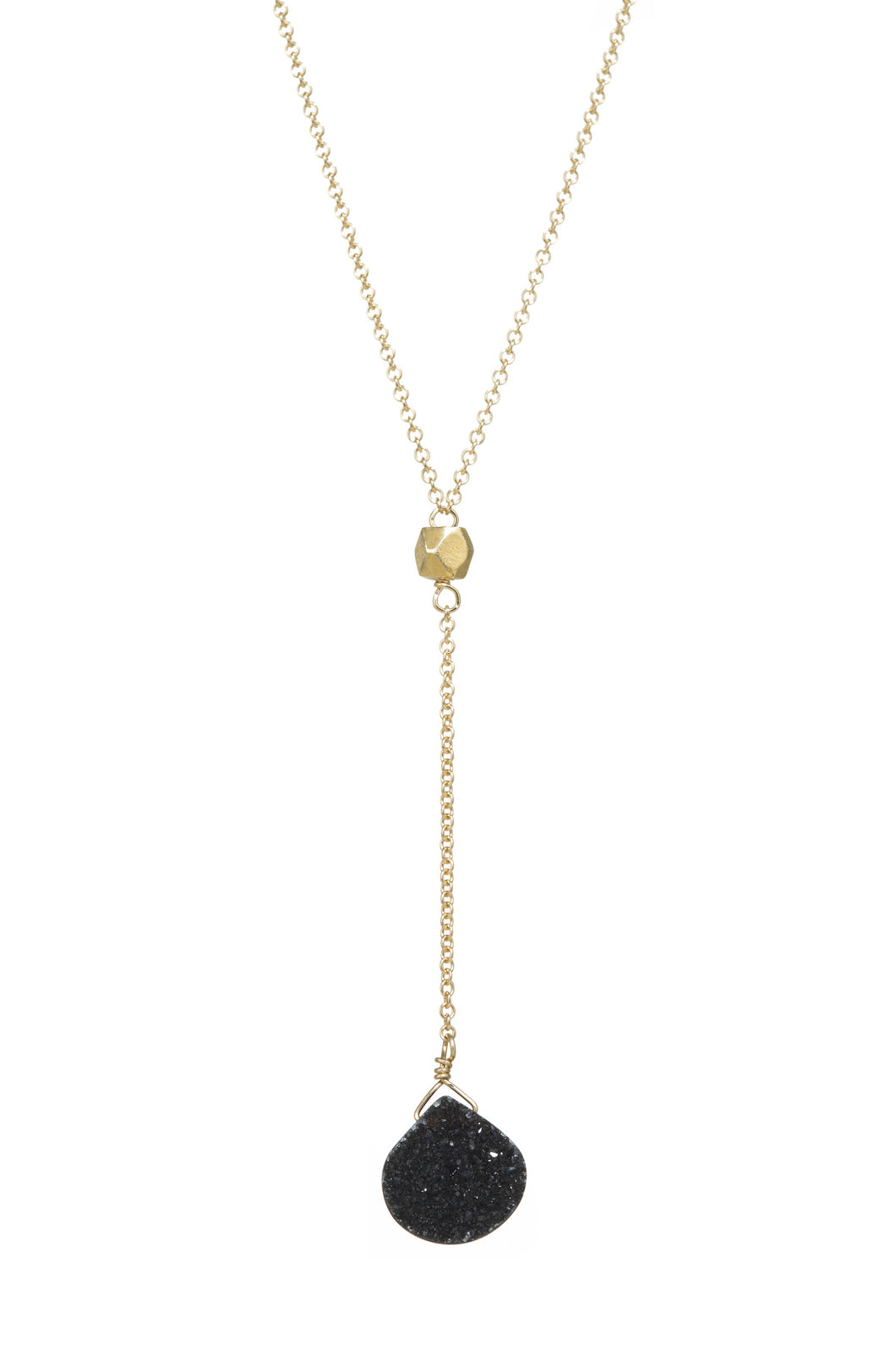 SPS DRUZY w/ Gold Chunk Lariat