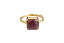 GARNET Semi-Precious Stone Bezel Ring (Round/Square/Teardrop)