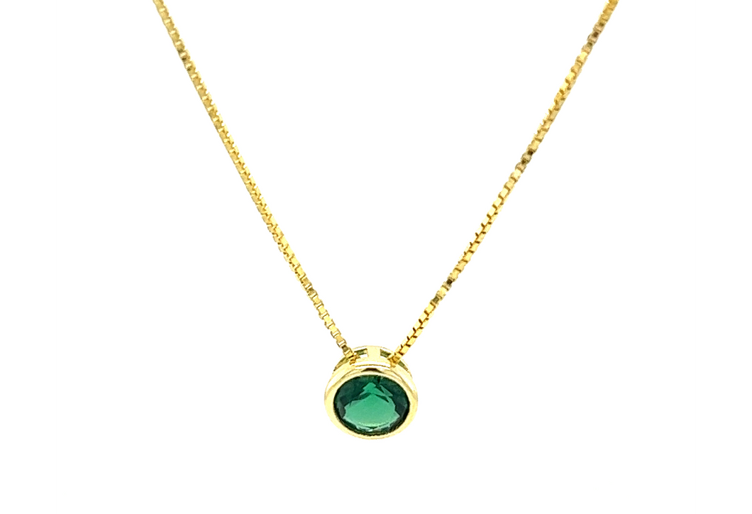 Green Onyx Solitaire Necklace