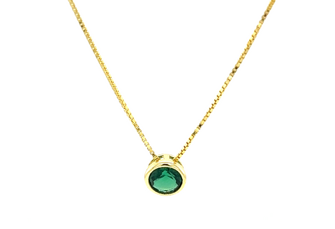 Green Onyx Solitaire Necklace