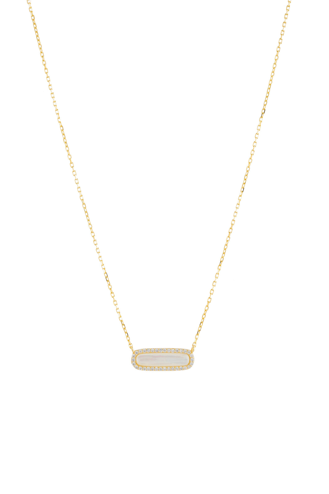 MOTHER OF PEARL BAR NECKLACE