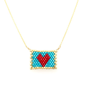 Seed Bead Love Letter Necklace