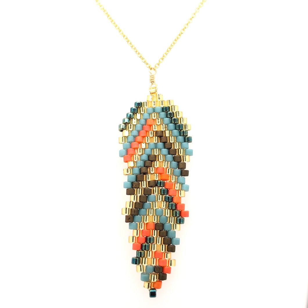 Seed Bead Tribal Spear Necklace