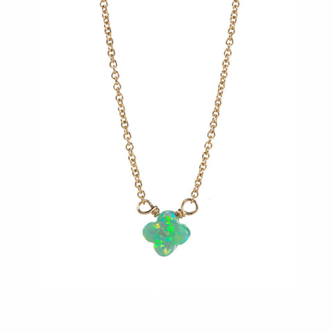 Clover Small | Gold Filled Opal Necklace