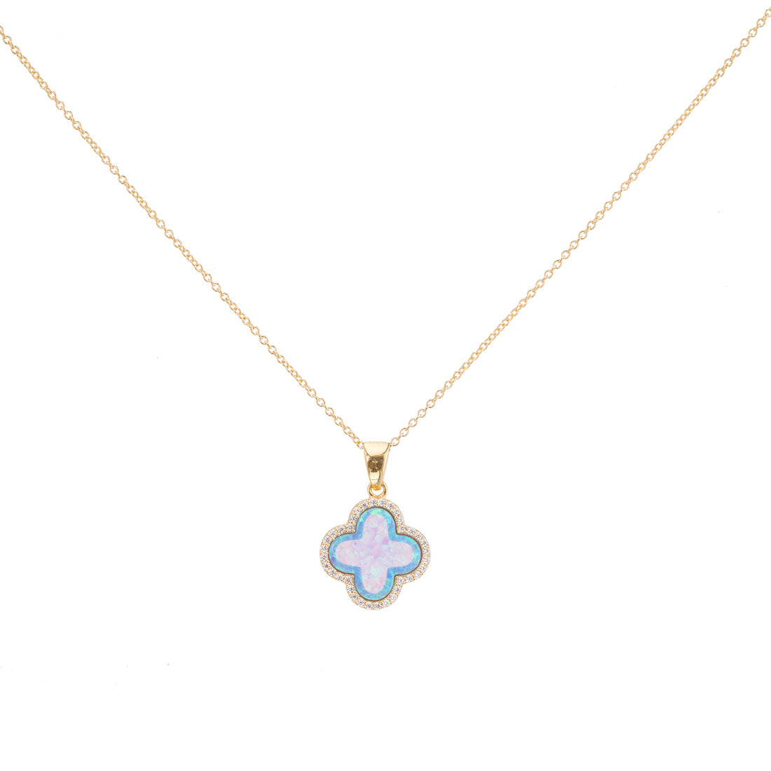 bara boheme | Clover CZ Pave Necklace - Large