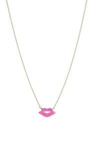 KISS/LIPS NECKLACE