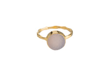 PINK DRUZY Semi-Precious Stone Bezel Ring (Round/Square/Teardrop)