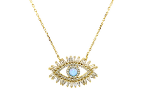 EVIL EYE "POSEIDON" CZ NECKLACE