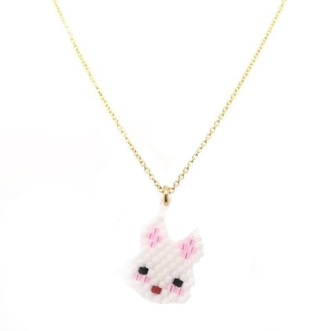 Seed Bead Rabbit Necklace