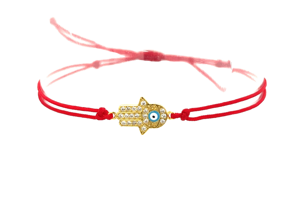 Turquoise Evil Eye Hamsa Red String Bracelet