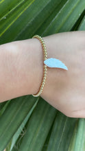 "ANGEL WING" Opal Charm and Gold Filled Ball Beaded Bracelet