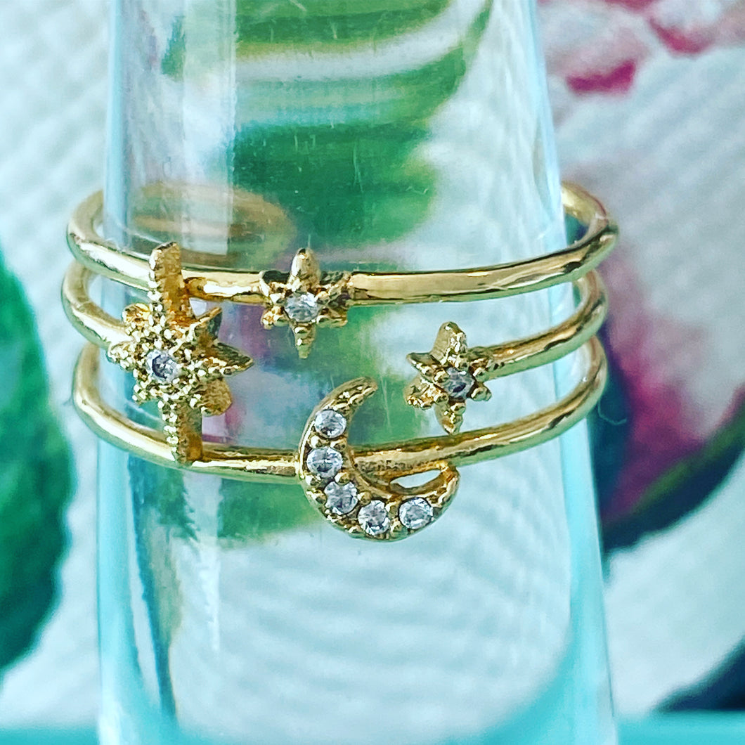 Ring Moon + Stars
