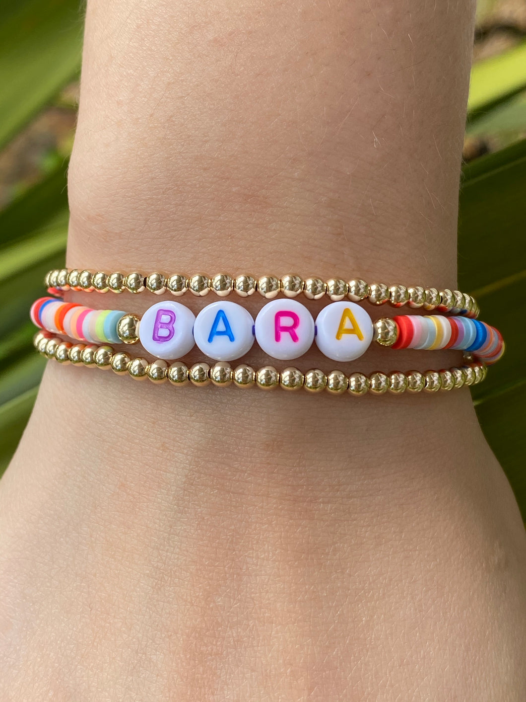 Name Bracelet Rainbow Beads