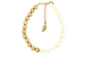 "JULIET" 14k gold-filled & pearl beaded bracelet
