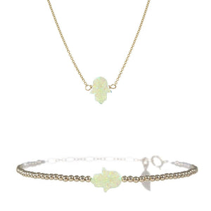 MEDIUM GOOD LUCK HAND NECKLACE & BRACELET SET