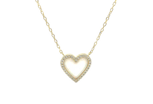 Heart Opal CZ Necklace