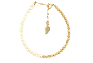 "PENELOPE" 14k gold-filled & pearl beaded bracelet