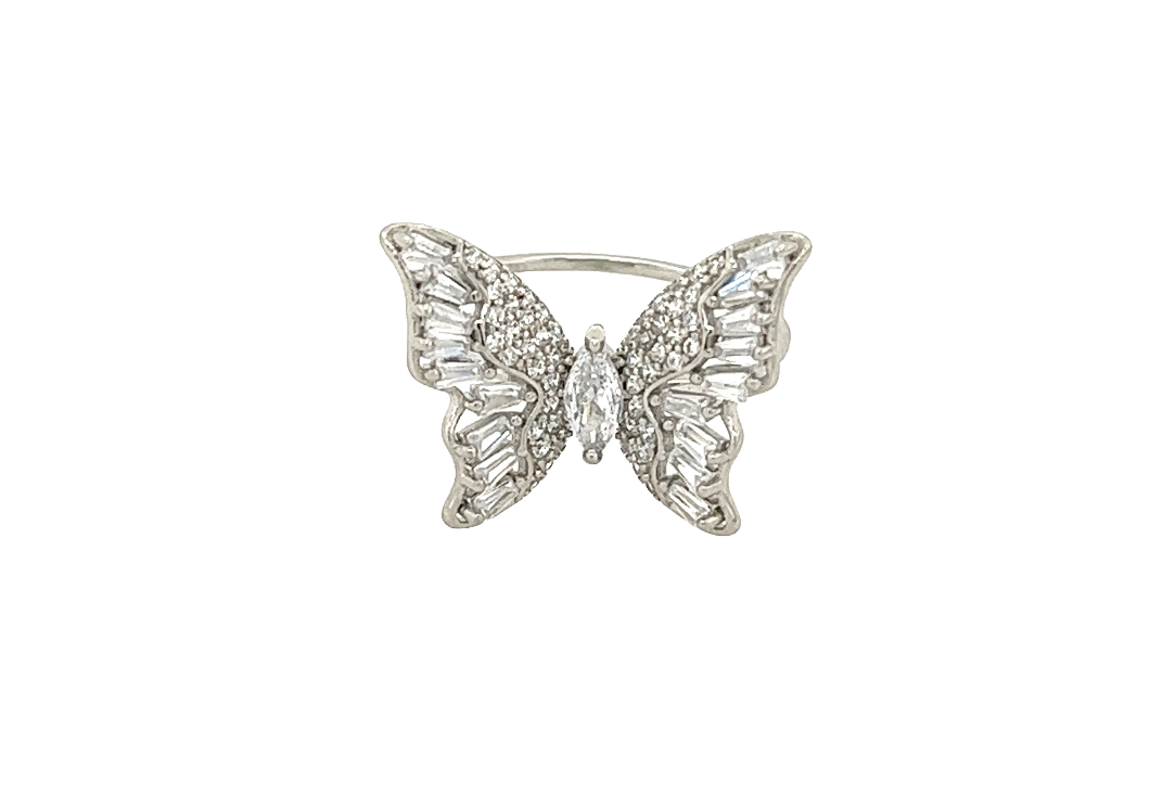 Pave CZ Butterfly Ring