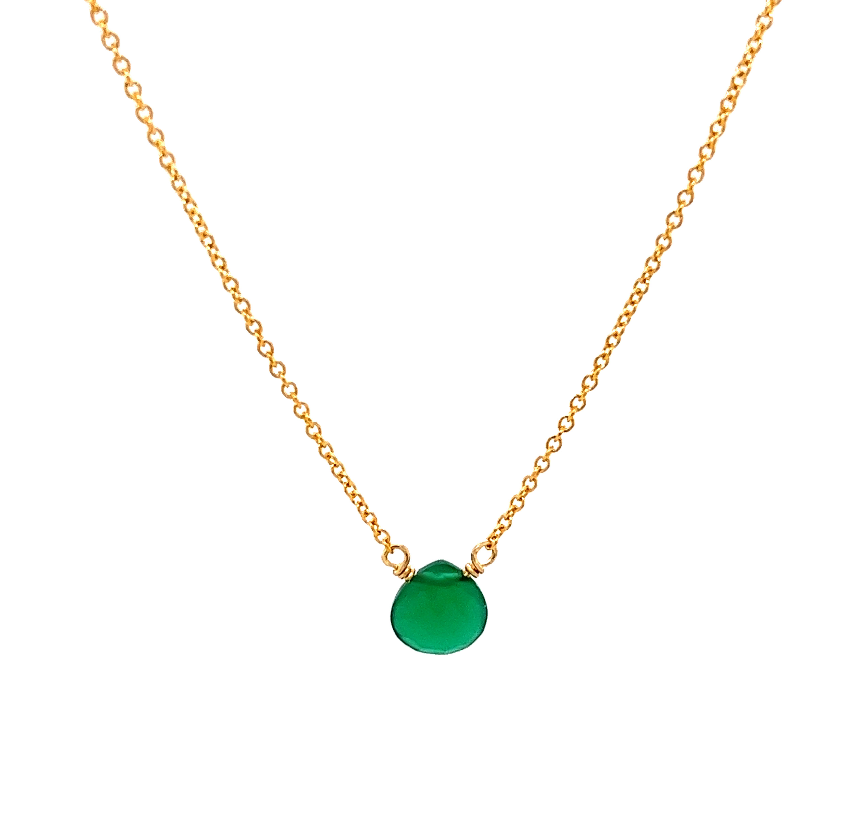 Rose Gold Filled Chrysoprase Necklace