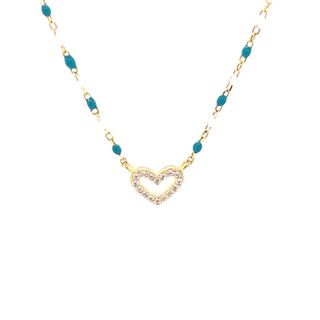 Turquoise Dotted Heart Necklace
